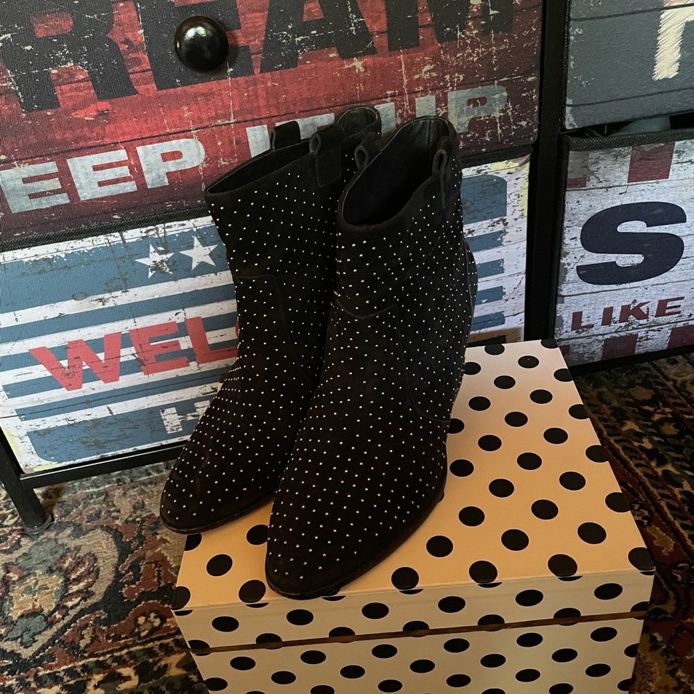 Rebecca Minkoff Black Studded Ankle Booties - Picture 3 of 10